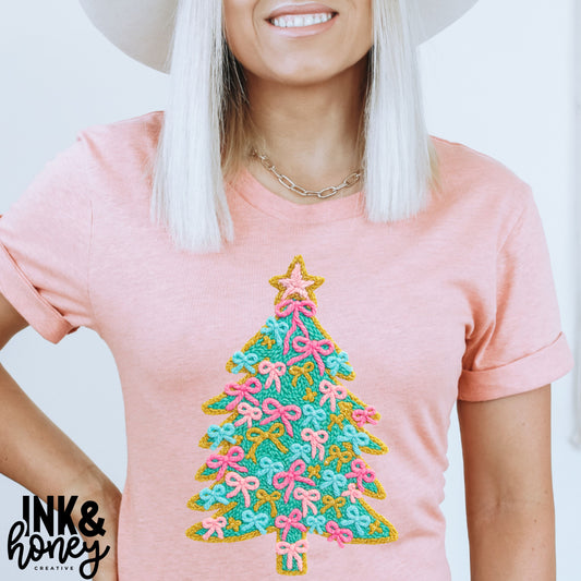 faux yarn coquette tree tee