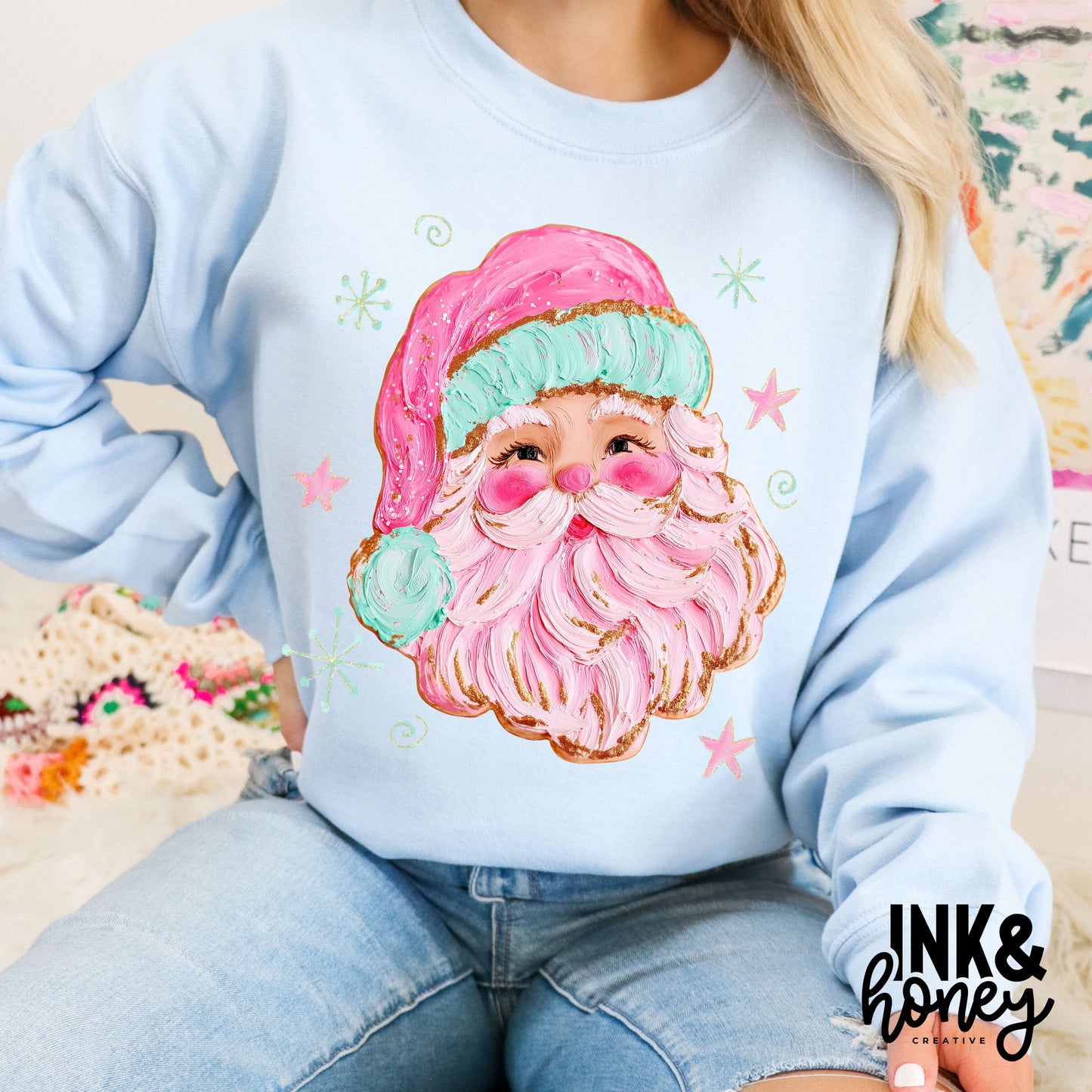 messy paint santa tee