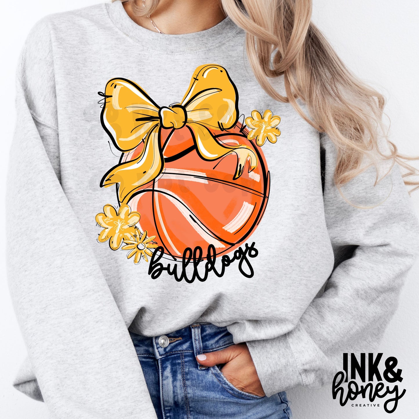 basketball bow tee