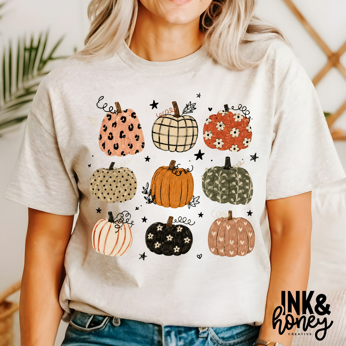 boho pumpkins tee
