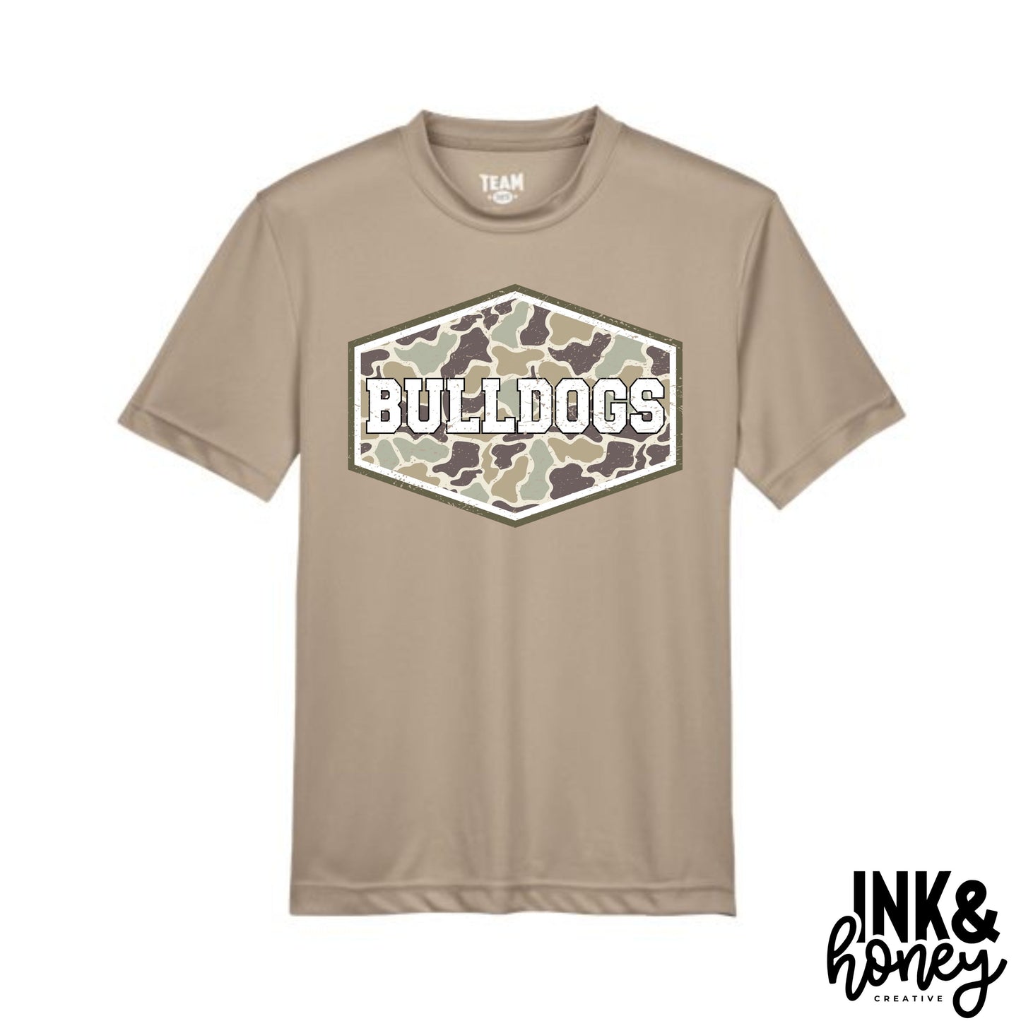 camo performance tee (can customize team!)