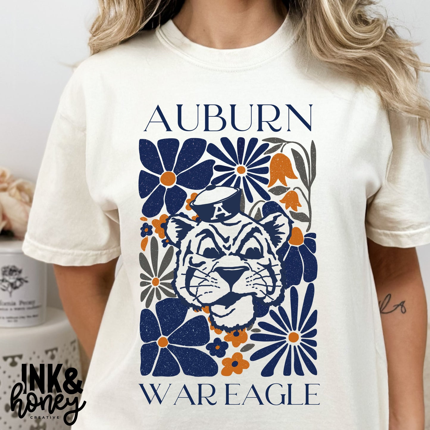 floral auburn tee