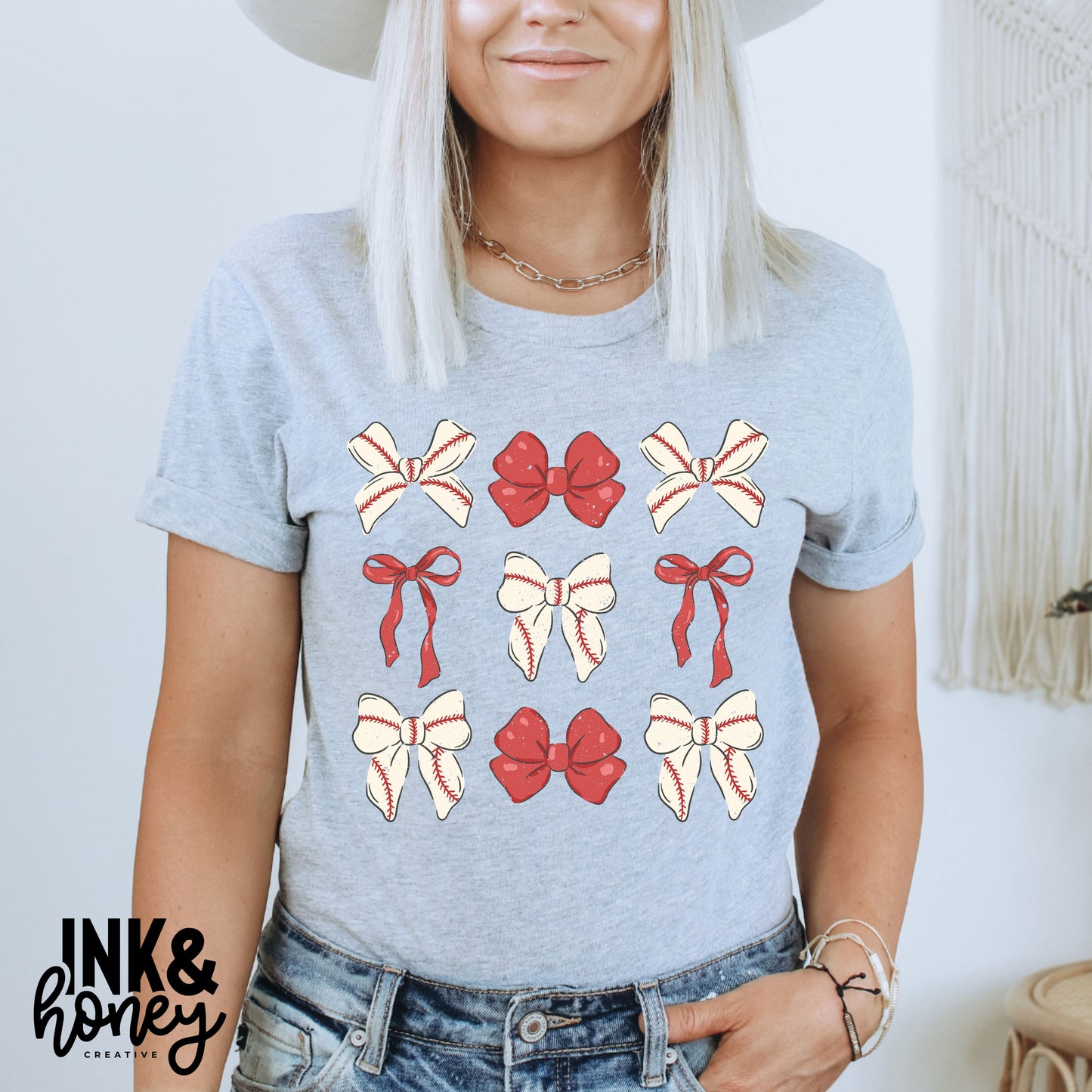 baseball bows tee