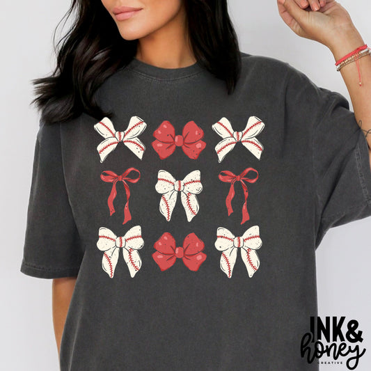 baseball bows tee