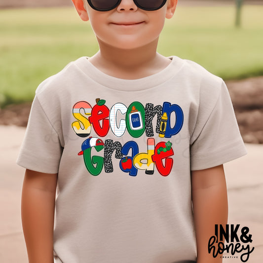 [back to school] primary letters tee