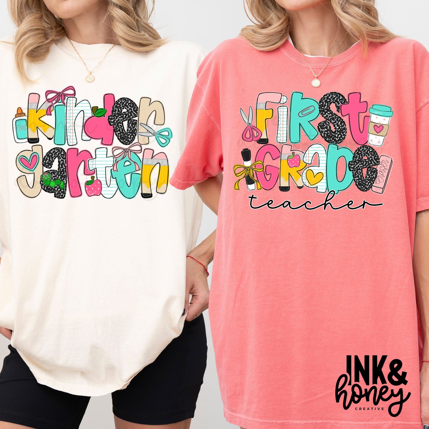 [back to school] girly letters tee