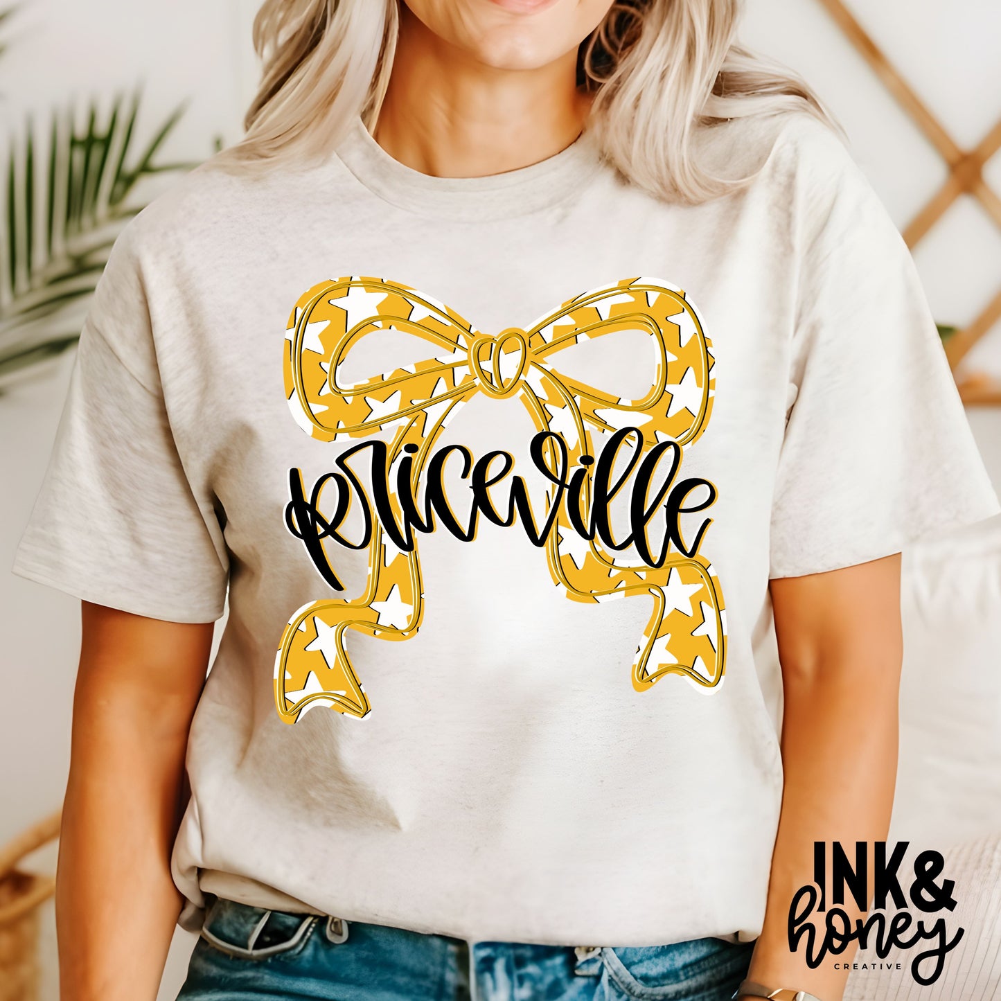 priceville handlettered bow tee