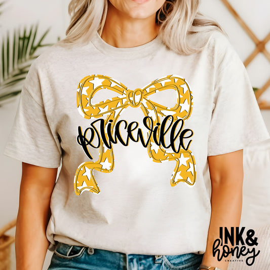 priceville handlettered bow tee
