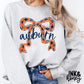 auburn handlettered bow tee