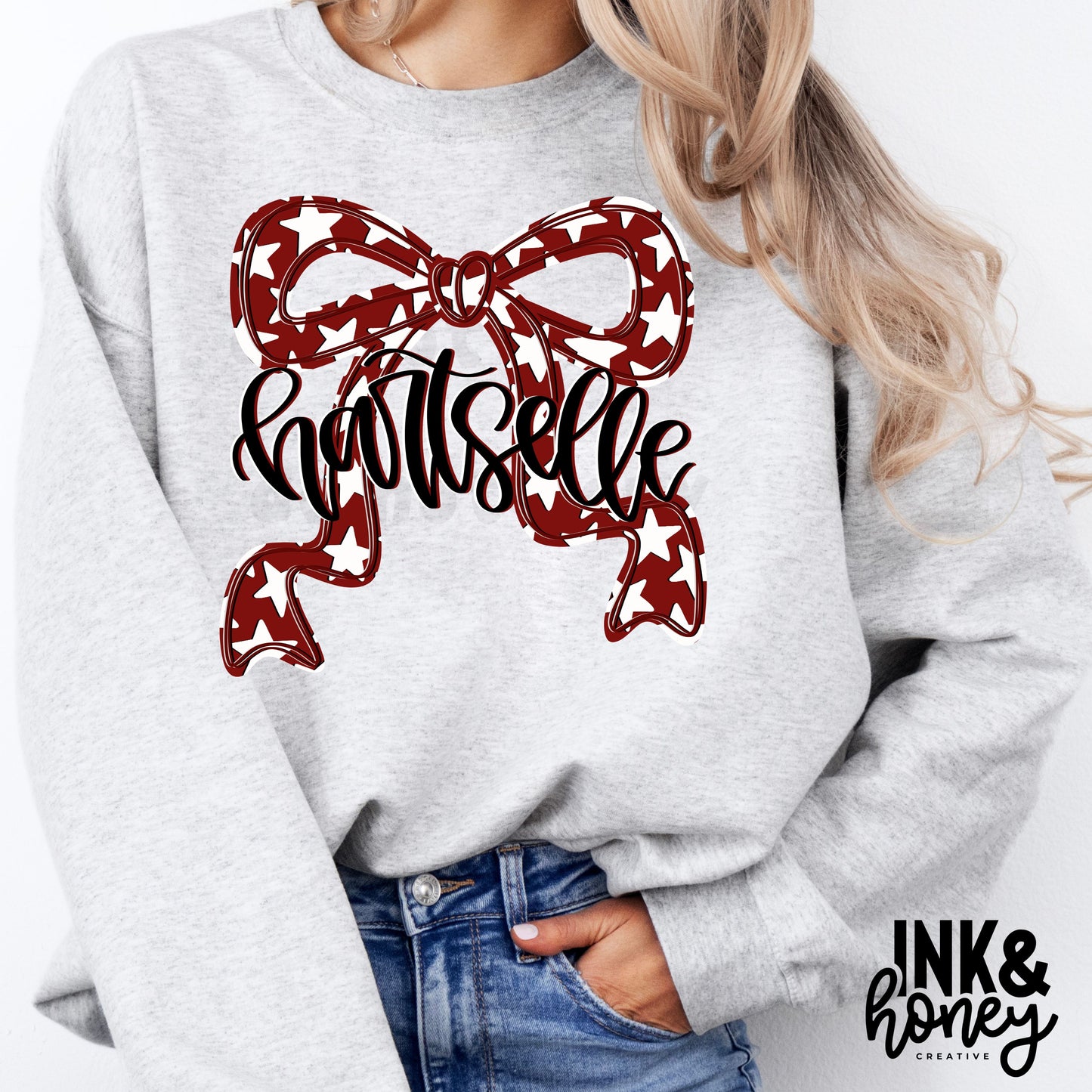 hartselle handlettered bow tee