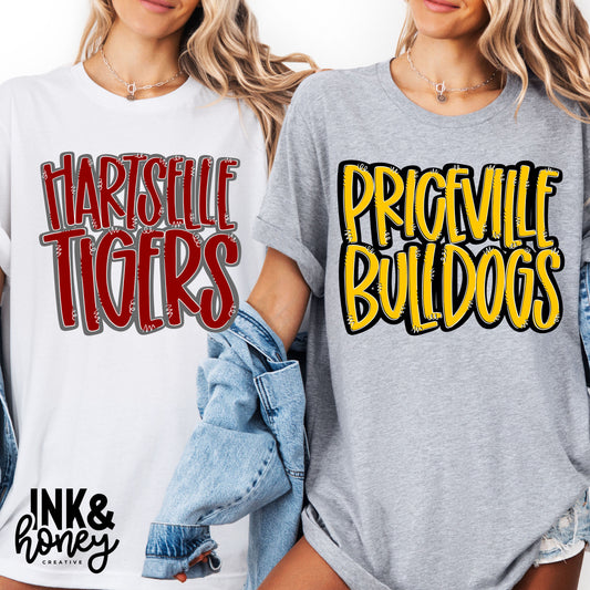 handlettered hartselle tee