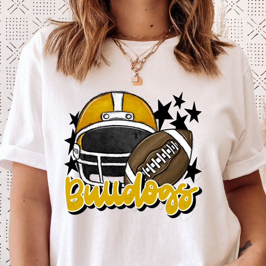 bulldog football star tee