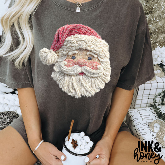 faux yarn santa tee