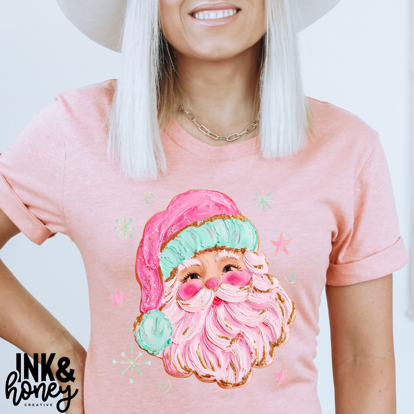 messy paint santa tee