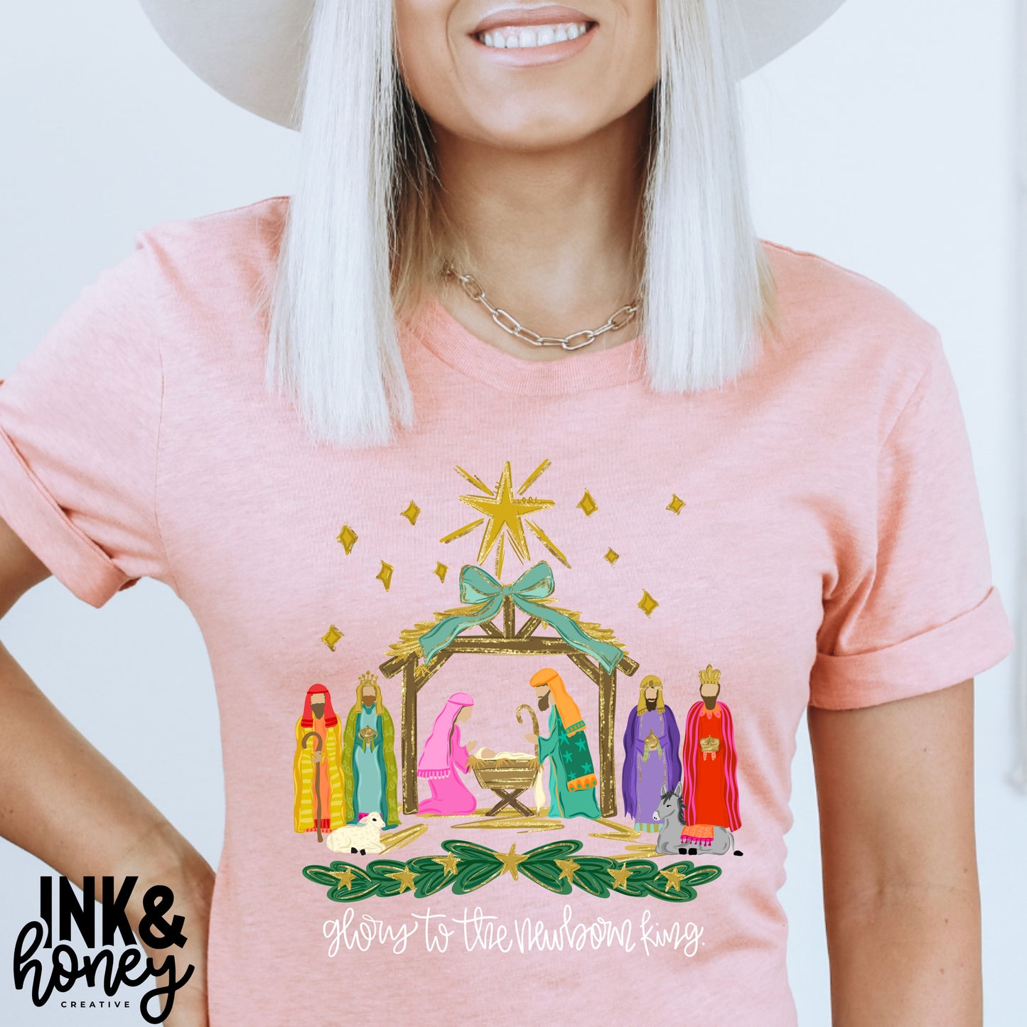 painted nativity tee