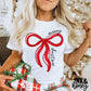 red bow christmas tee