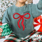red bow christmas tee