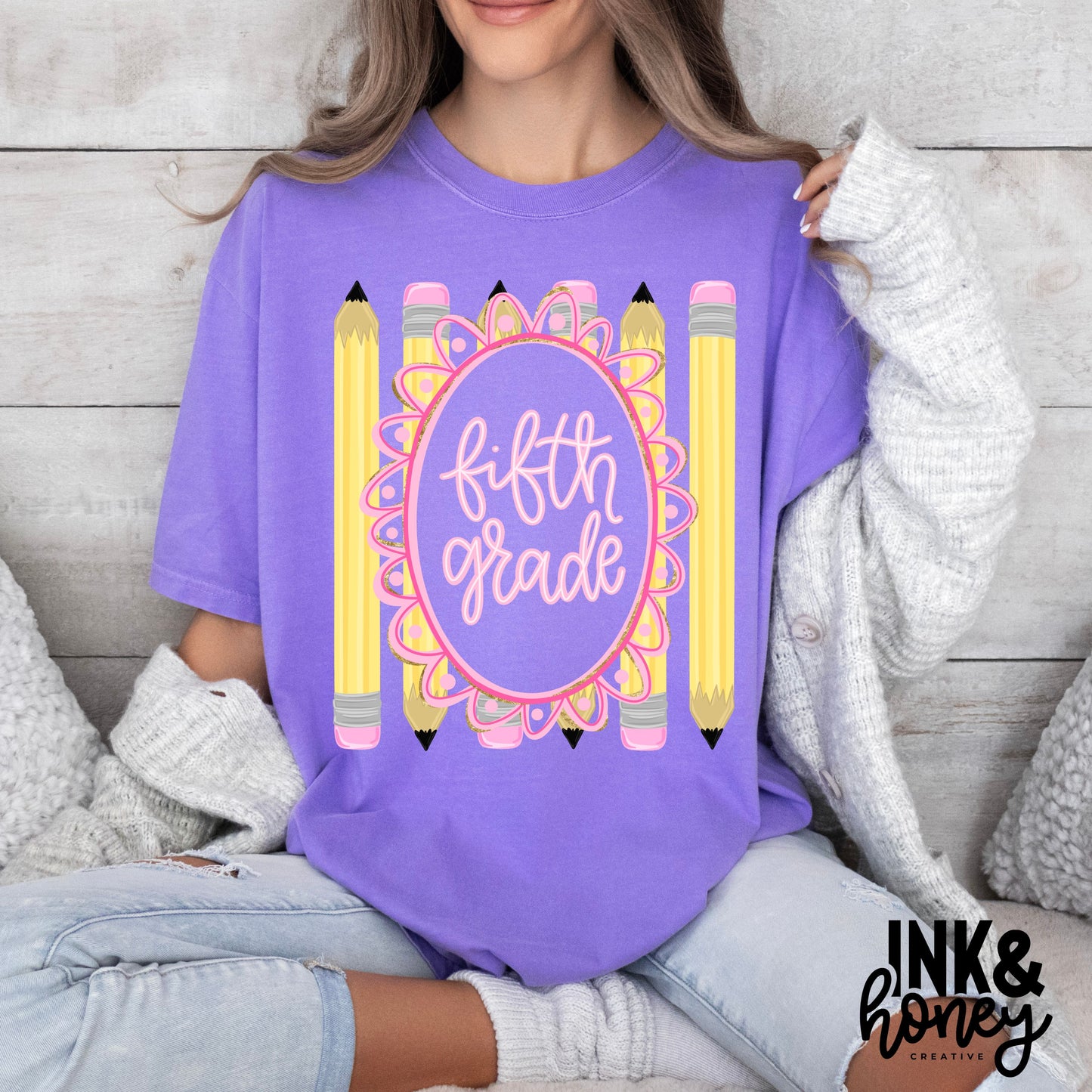 [back to school] pencil frame tee