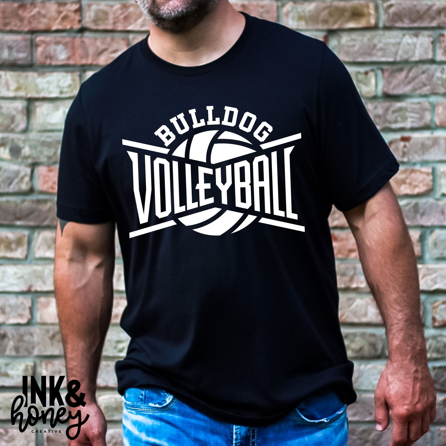 bulldog volleyball tee