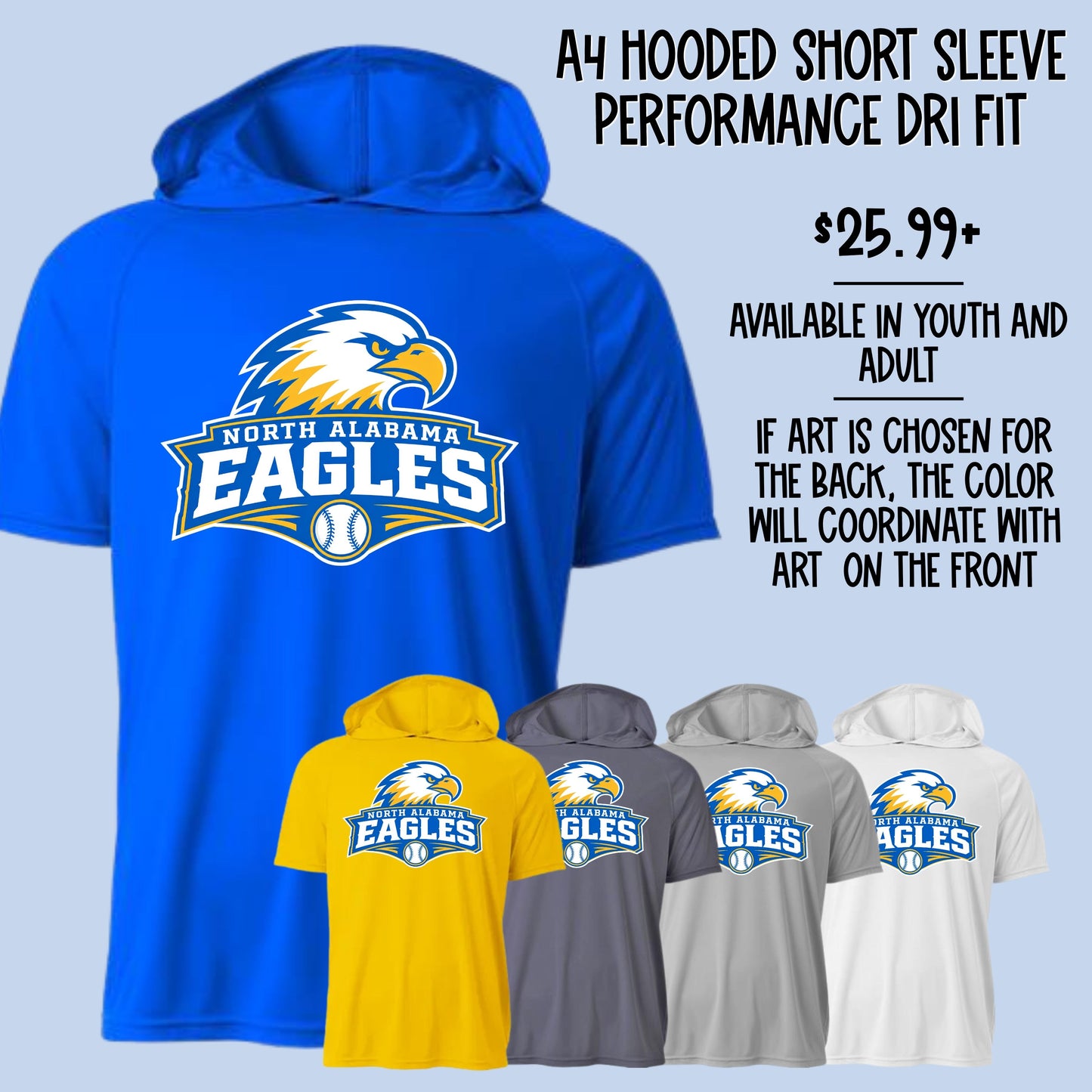 north alabama eagles logo tee