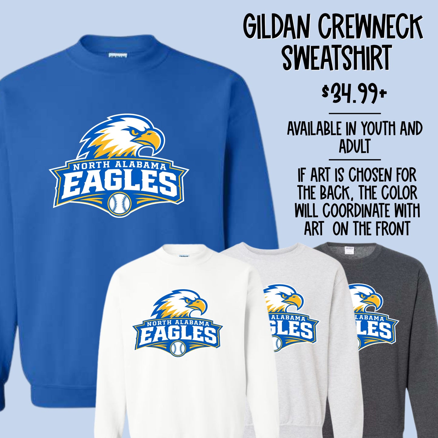 north alabama eagles logo tee