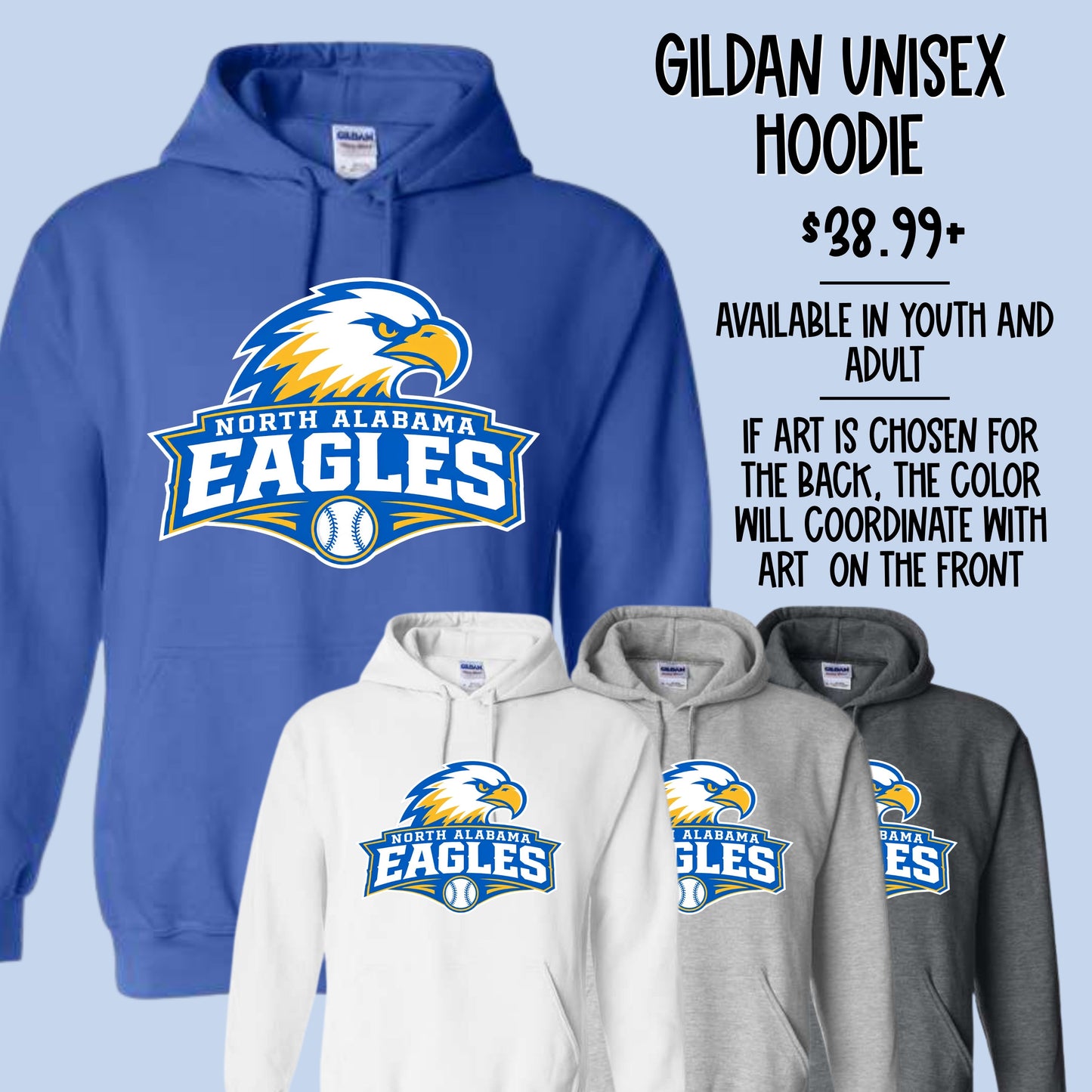 north alabama eagles logo tee