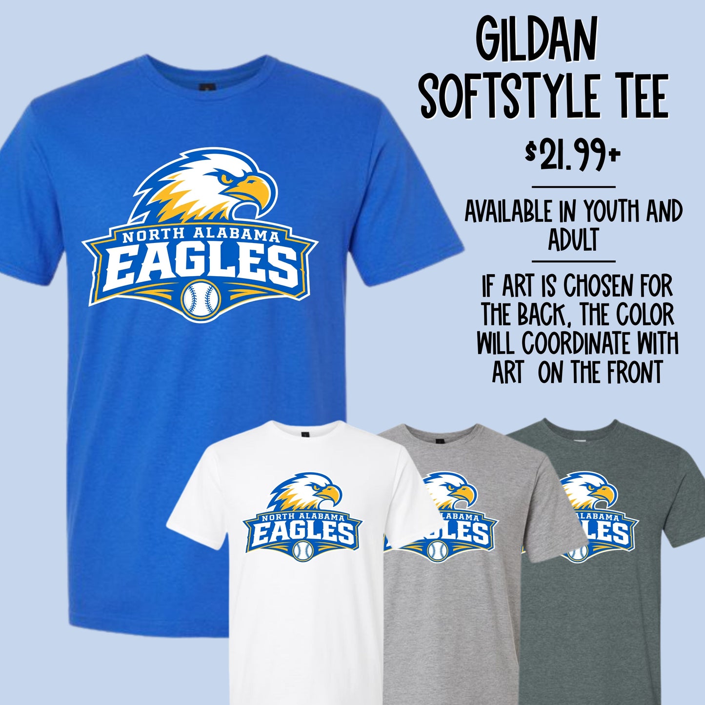 north alabama eagles logo tee