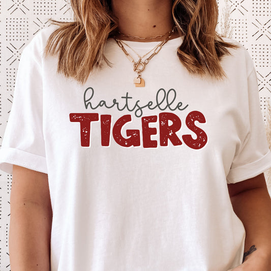 hartselle block letter tee