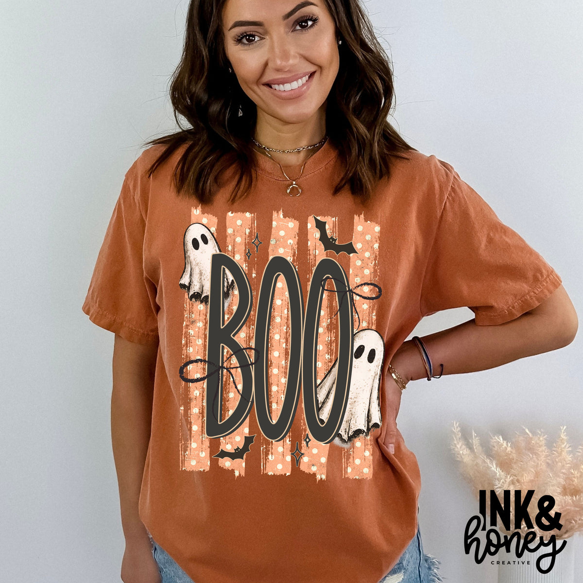 stripes boo tee