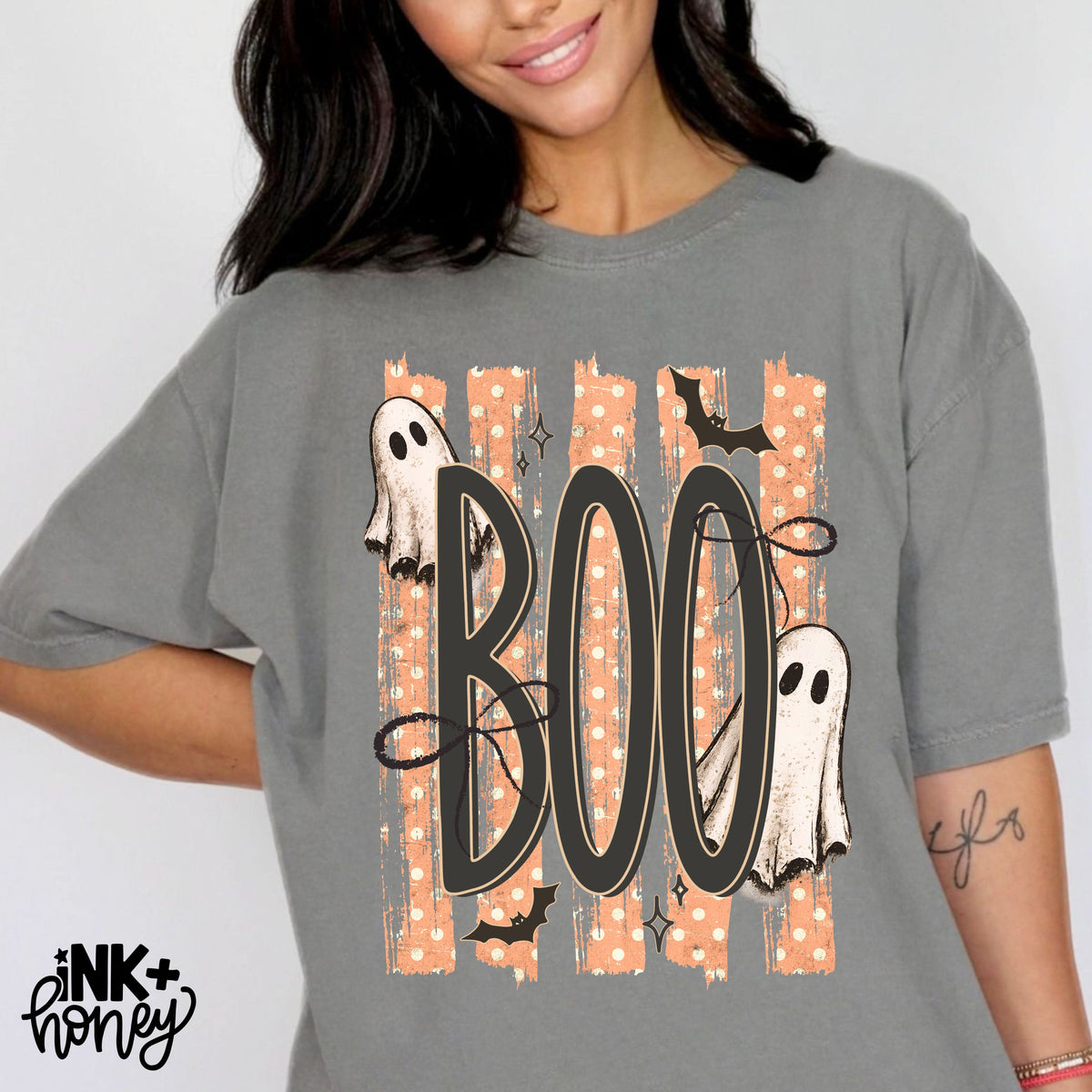 stripes boo tee