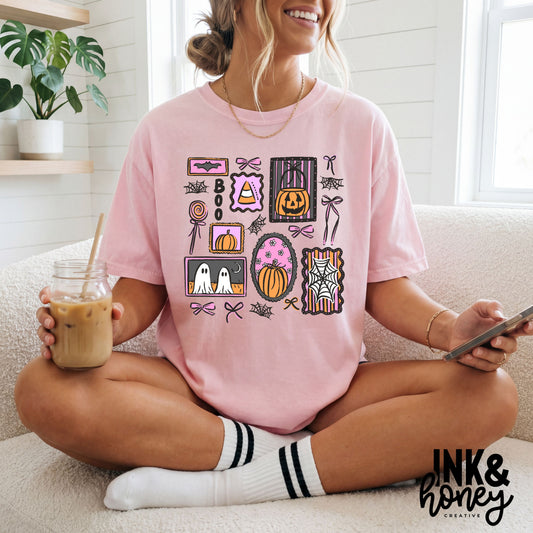halloween stamps tee