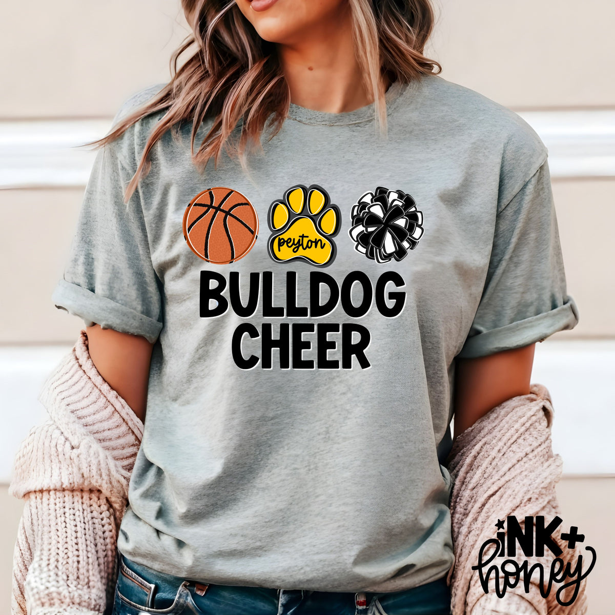 PCRA basketball cheer PAW PRINT tee