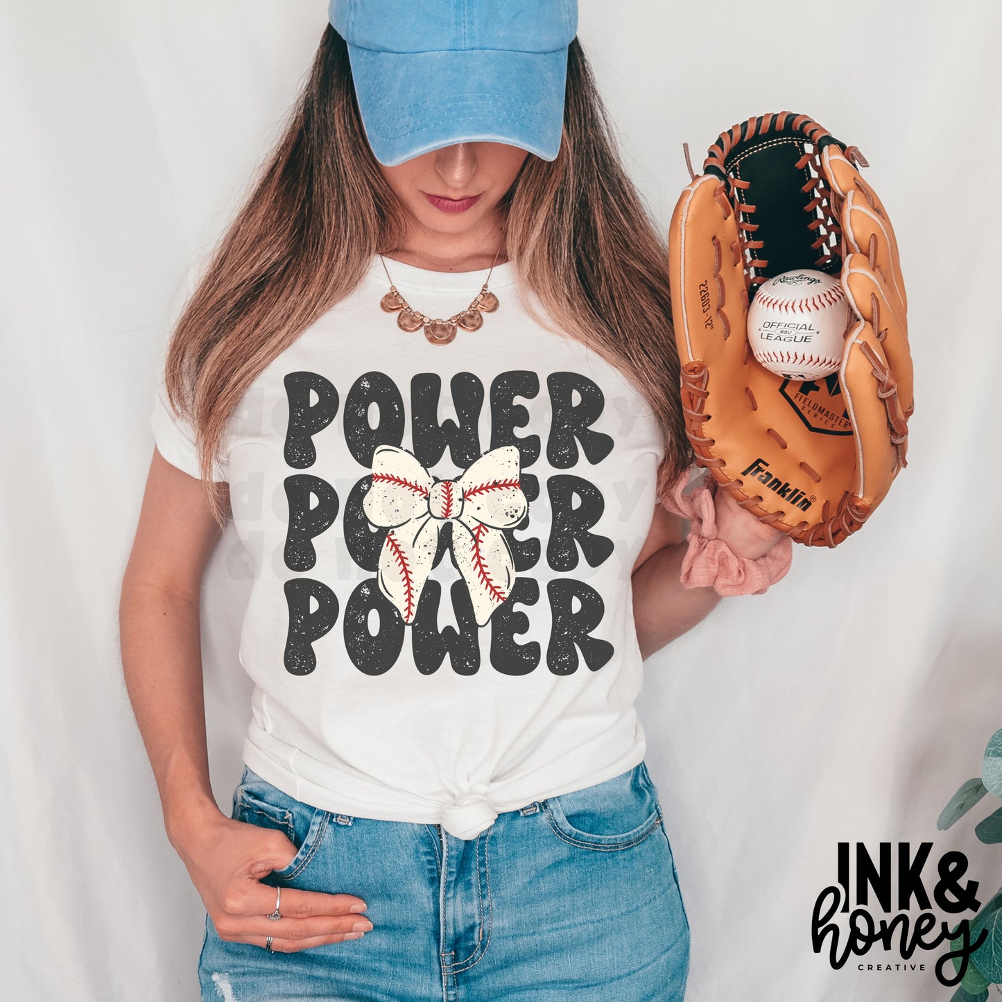 baseball team bow (can customize)