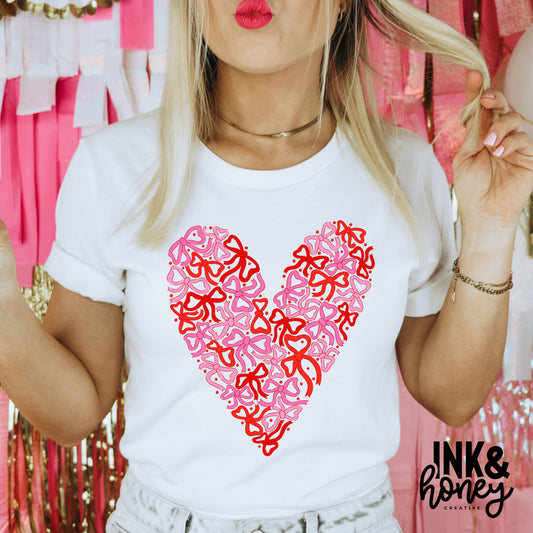 bows + heart vday tee