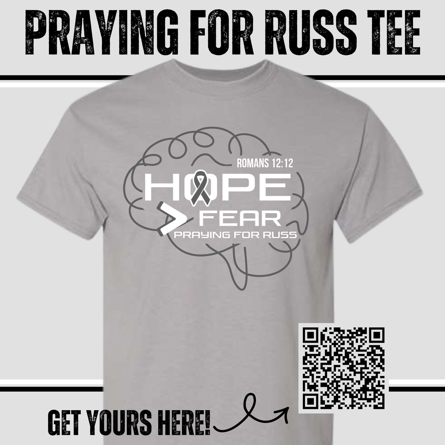 PRAYING FOR RUSS tee [ROMANS 12:12]