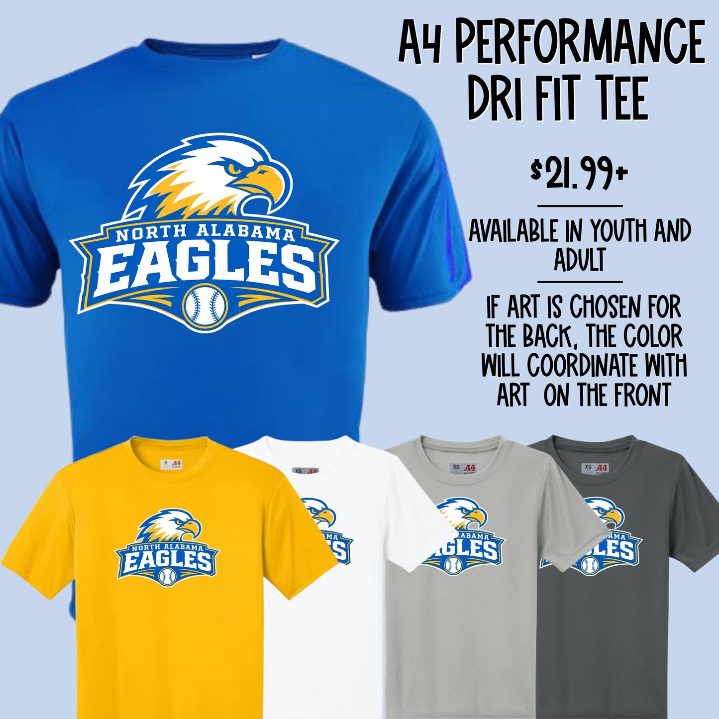 north alabama eagles logo tee