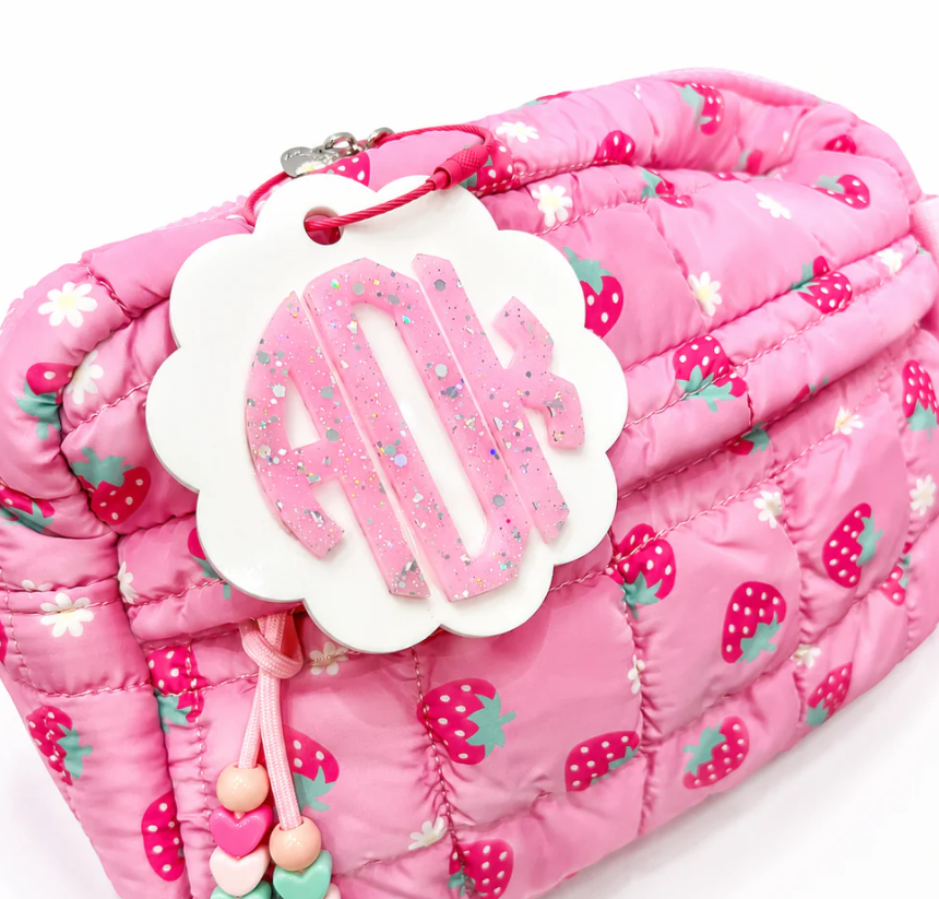 scallop monogram tag