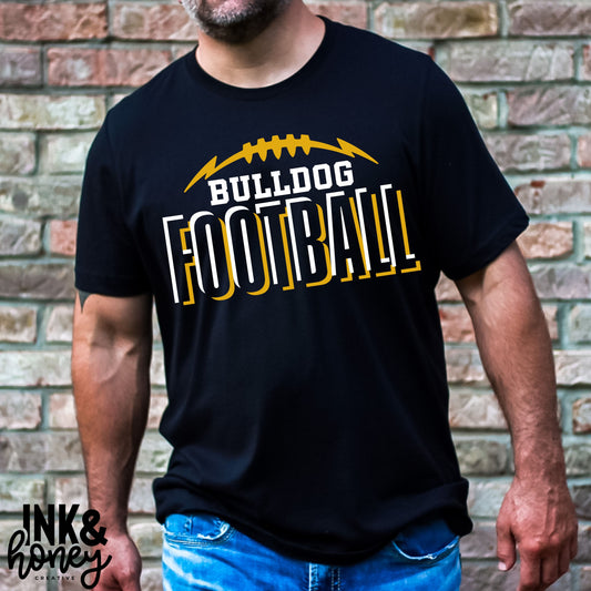 bulldog football lines tee